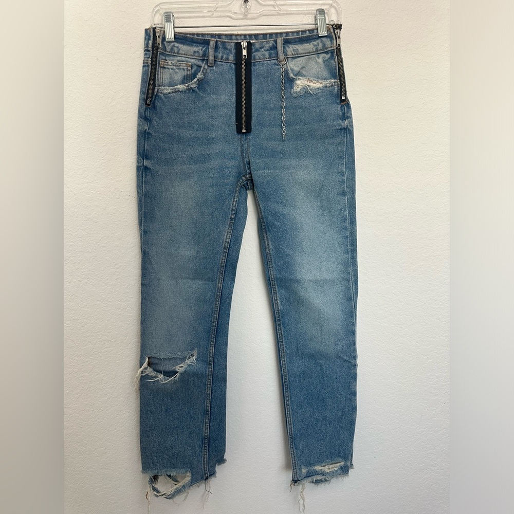 Zara Trafaluc Denim-wear Distressed Jeans Size 28